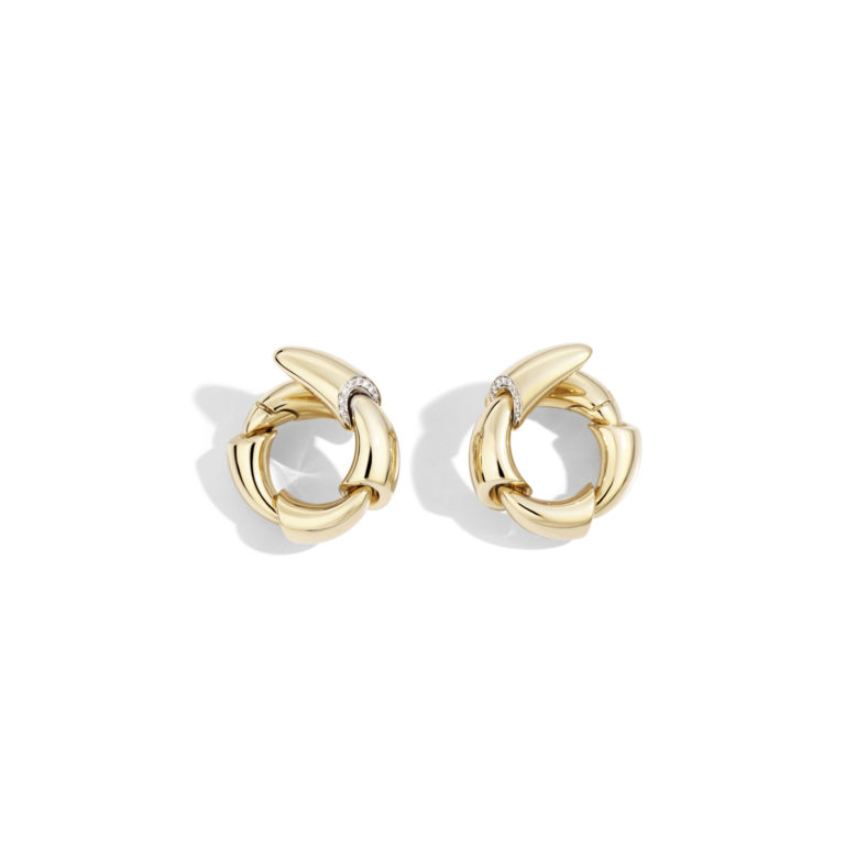 Vhernier - Calla Media, 750 rose gold earrings set with 18 diamonds