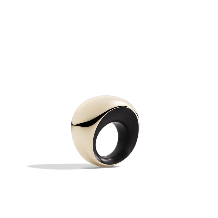 Vhernier - Pirouette ring in 750 pink gold and jet set with a diamond