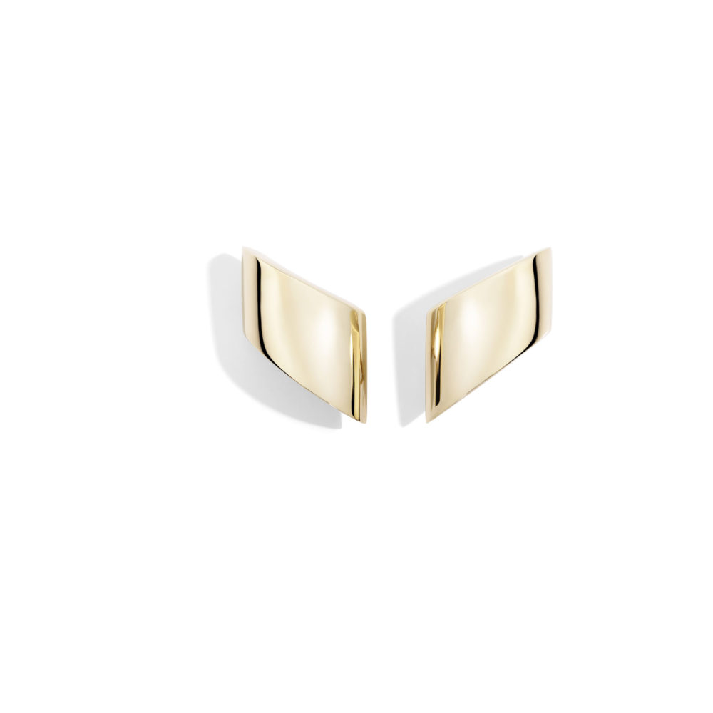 Vague boucles d’oreilles en or rose 750