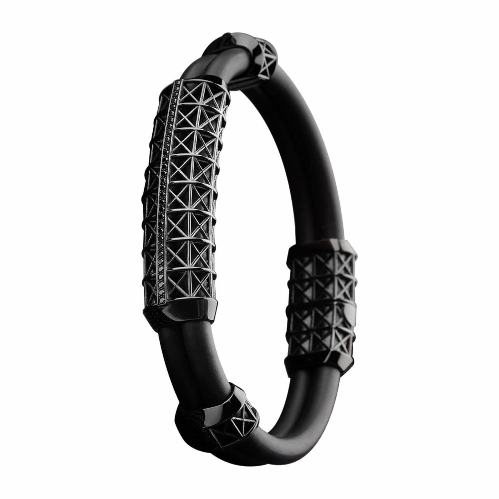 Bracelet noir – Edition en or blanc PVD noir diamants noir