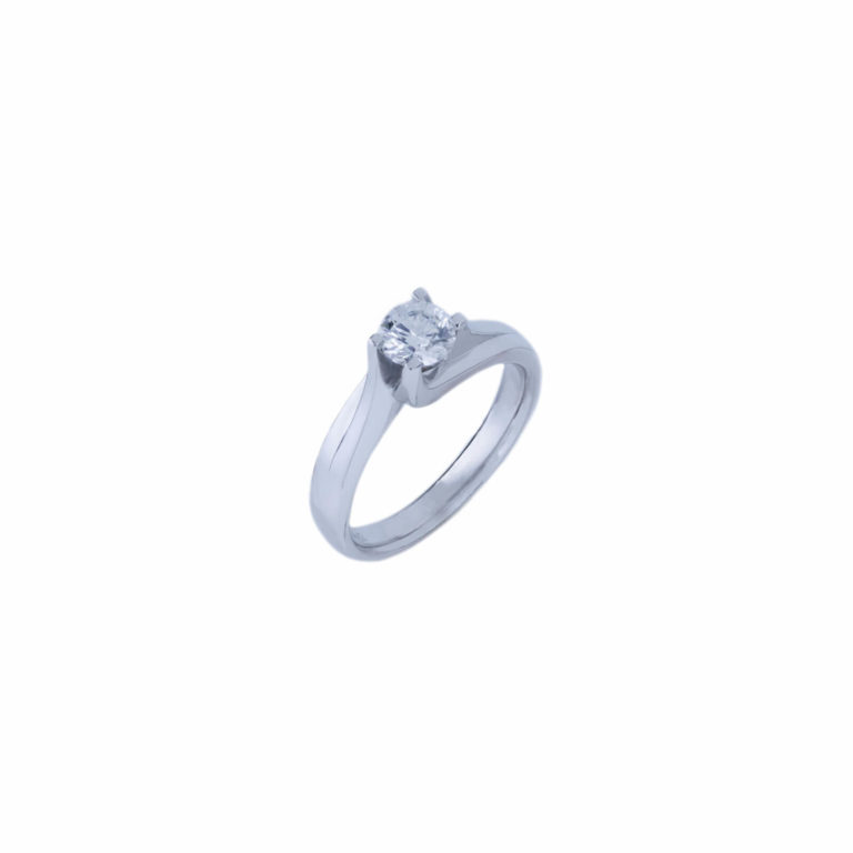 Solitaire or blanc 750 diamant 0,65ct