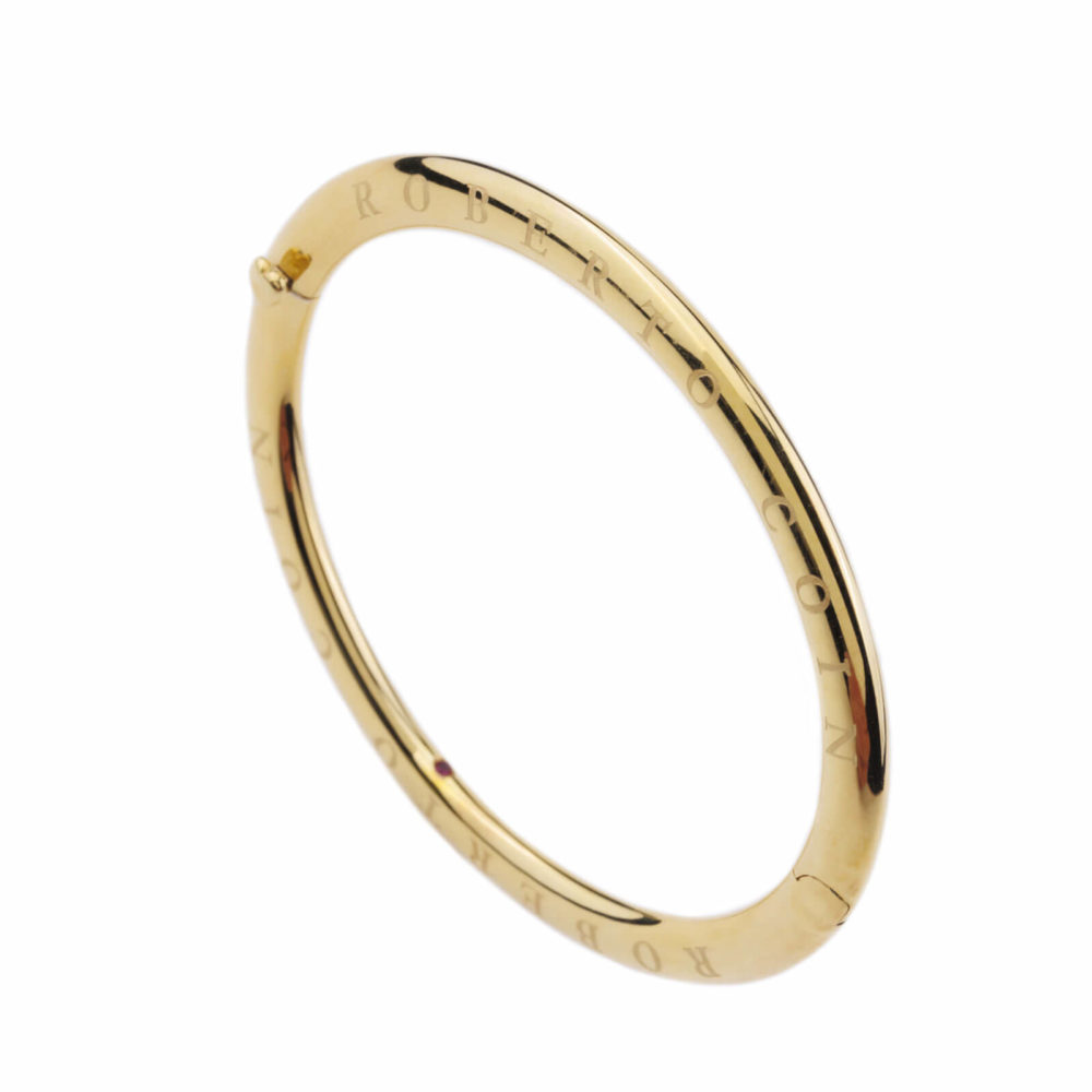 Bracelet rigide or jaune forme ovale