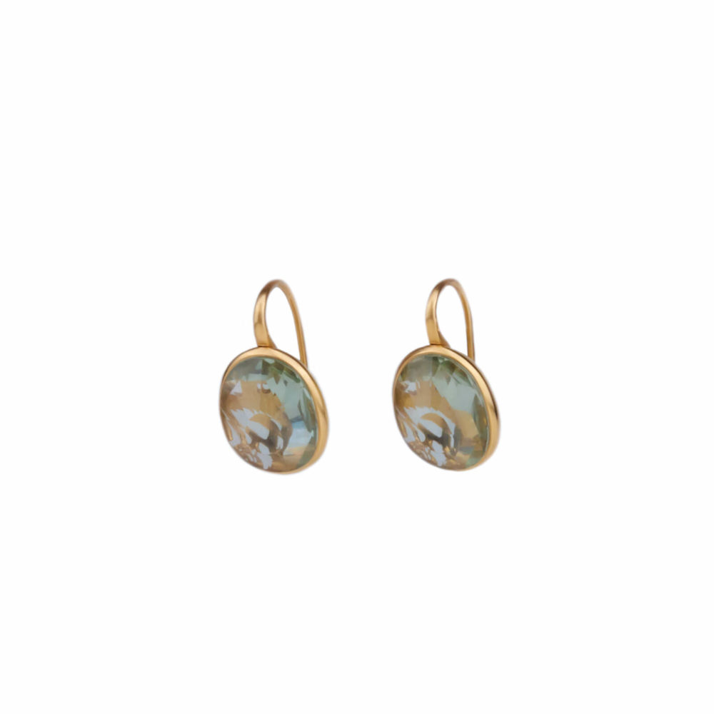 Arabesque earrings rose gold 750 prasiolites