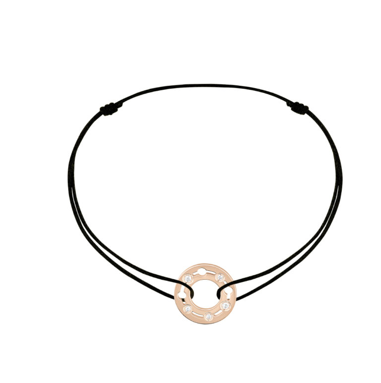 Dinh Van - Pulse bracelet or rose sur cordon