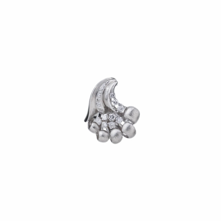 Bijoux Vintage - Broche or blanc motif floral