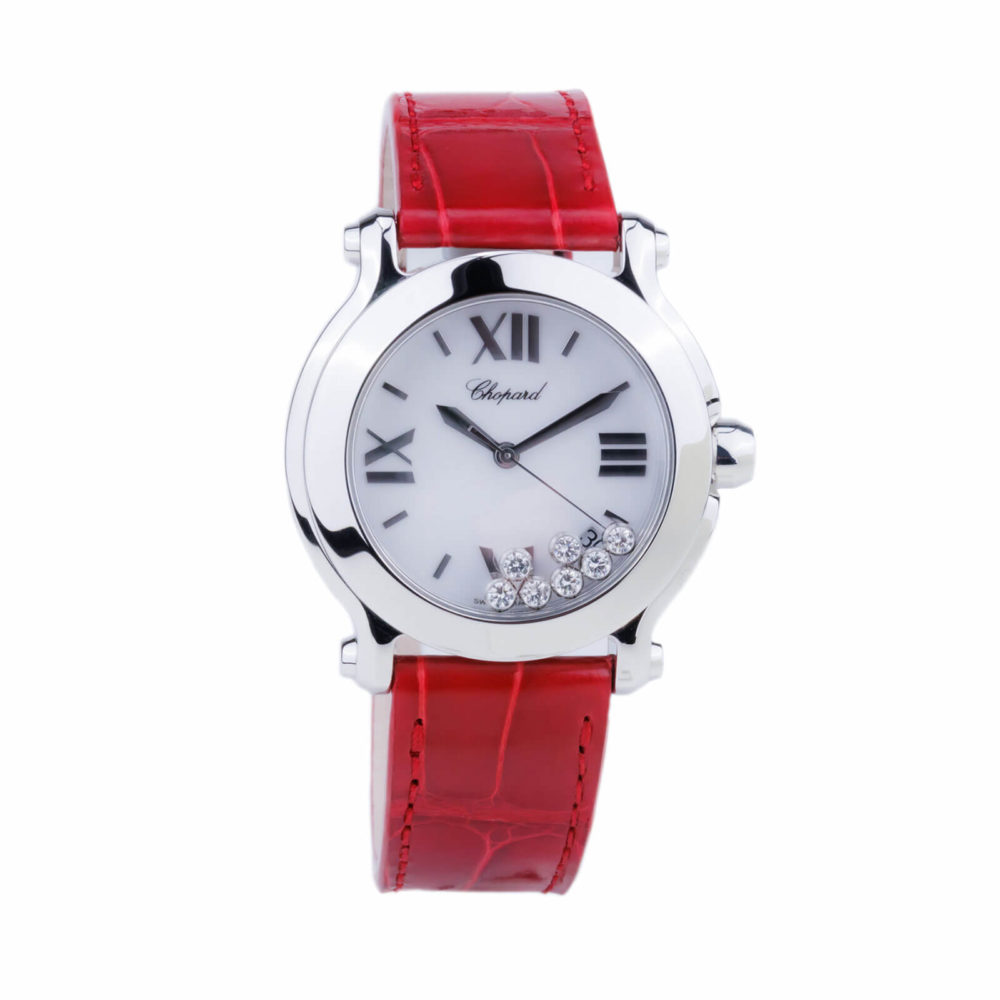 Happy Sport 36mm acier 7 diamants mobiles