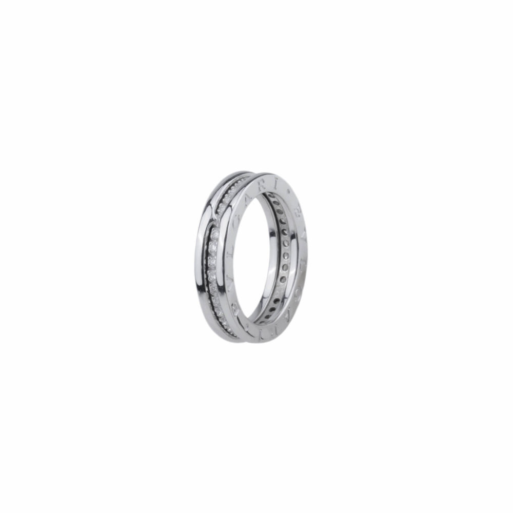 B.zéro1 white gold ring with diamonds