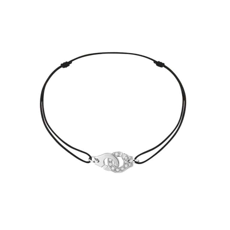 Dinh Van - Bracelet sur cordon Menottes R8 avec diamants