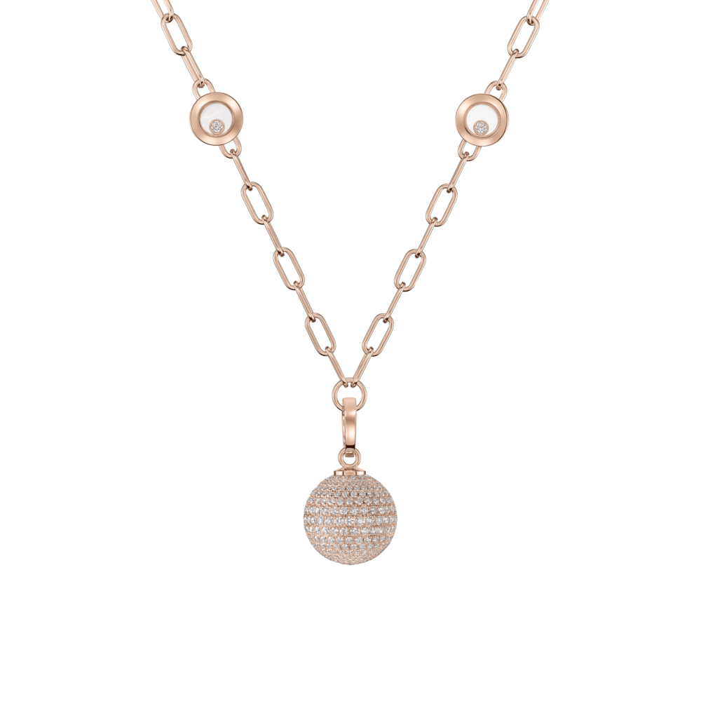 Happy Diamonds Planet – Collier en or rose et diamants