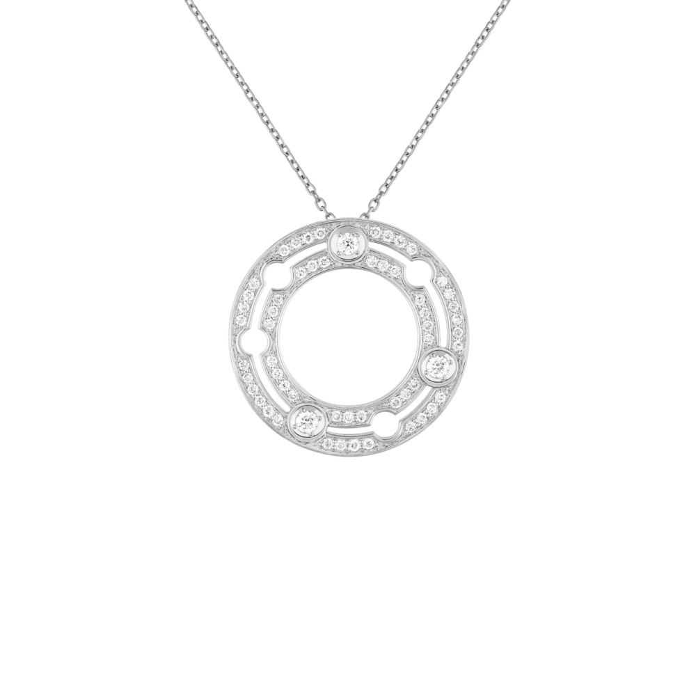Pendentif Pulse or blanc et diamants