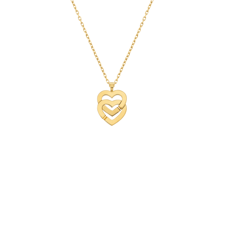 Dinh Van - Pendant on Double Heart Chain R10 – yellow gold