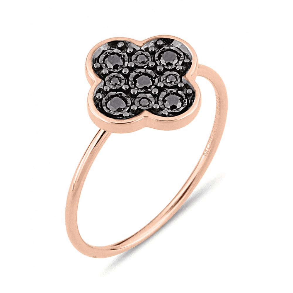 Black diamond ring in rose gold