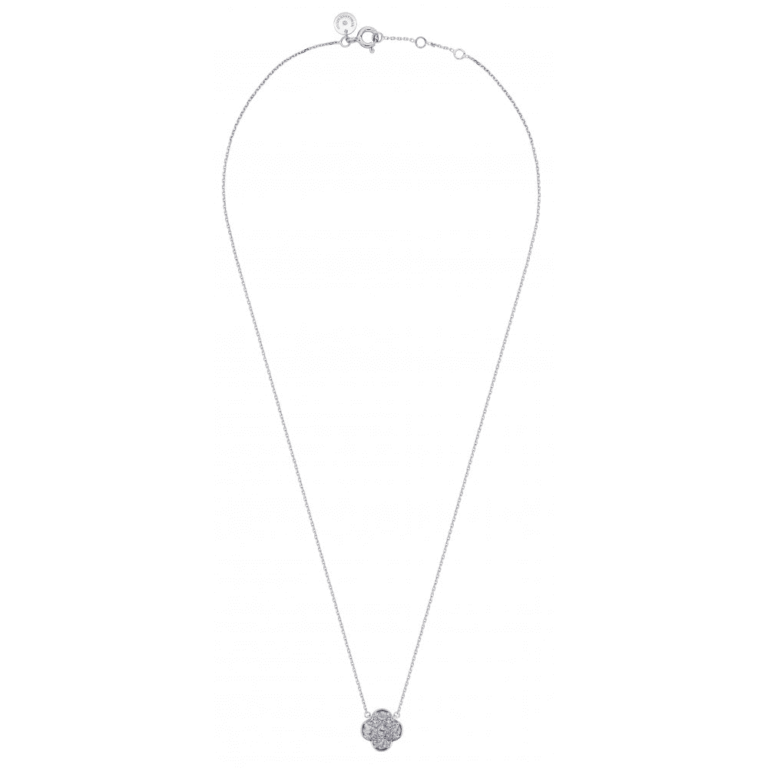 Morganne Bello - White gold clover tanzanite necklace