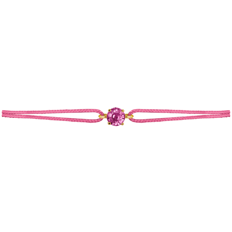 Lionel Meylan Créations - Cord bracelet set with an old rose sapphire