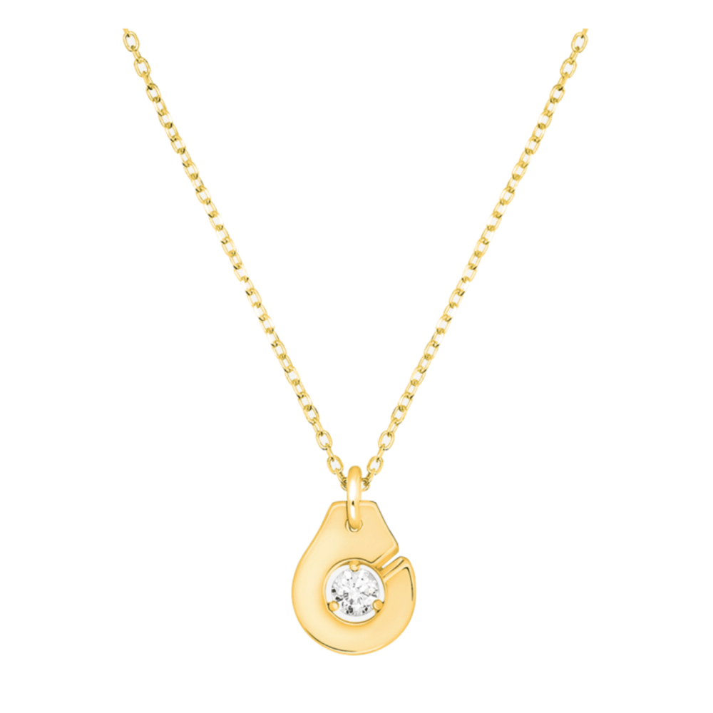Yellow Gold Dinh Van R8 Handcuffs Necklace