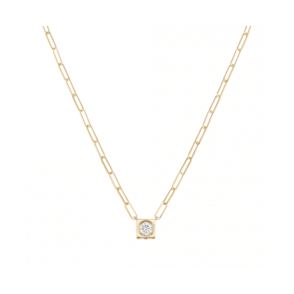 Collier Le Cube Diamant grand modèle – Or jaune et diamants