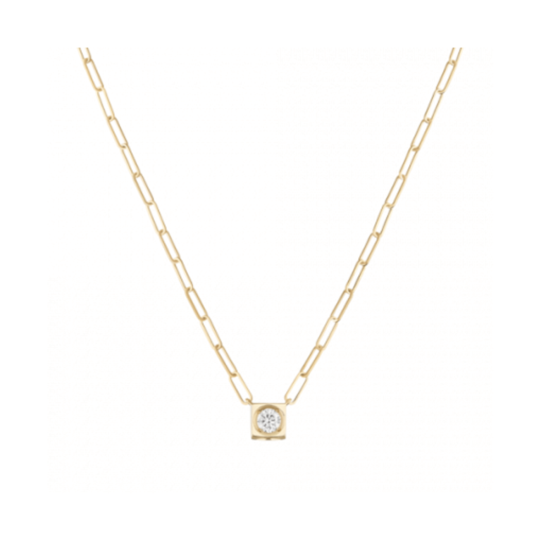 Dinh Van - Collier Le Cube Diamant grand modèle – Or jaune et diamants