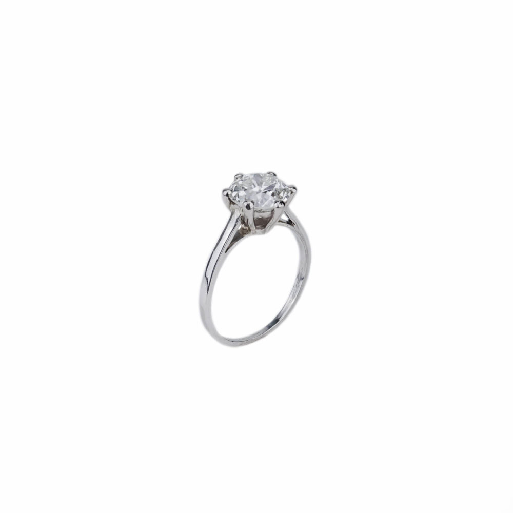 Solitaire platine diamant 1,9ct