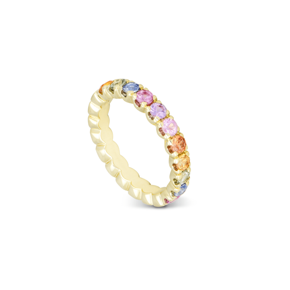 Ring Multicolor sapphires together with gold