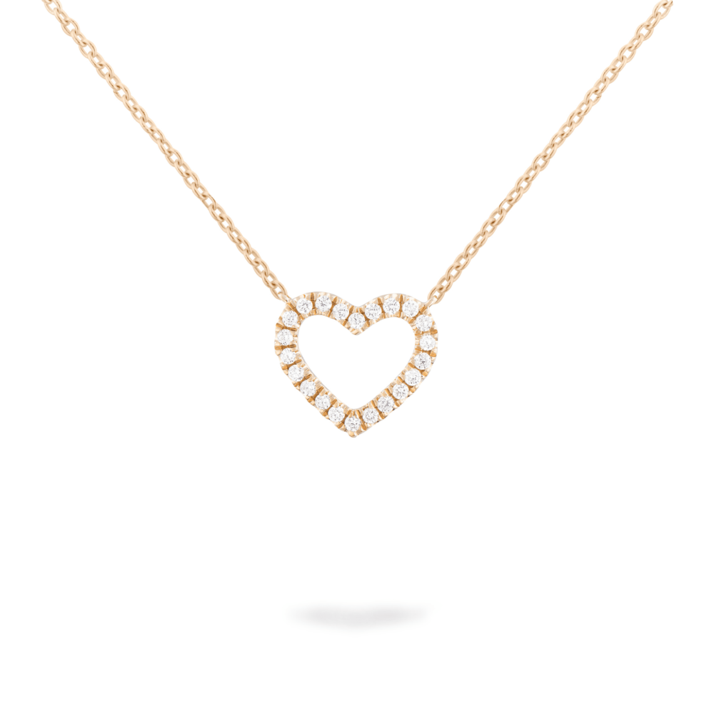 Heart necklace with diamonds
