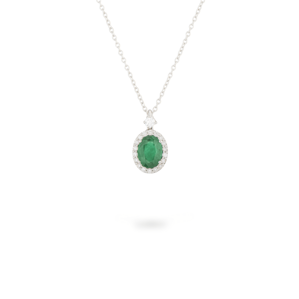 Collier avec émeraude et diamants
