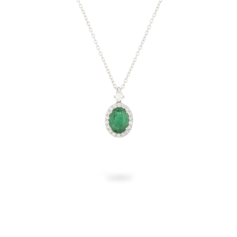 Piero Milano - Necklace with dimaonds and emerald