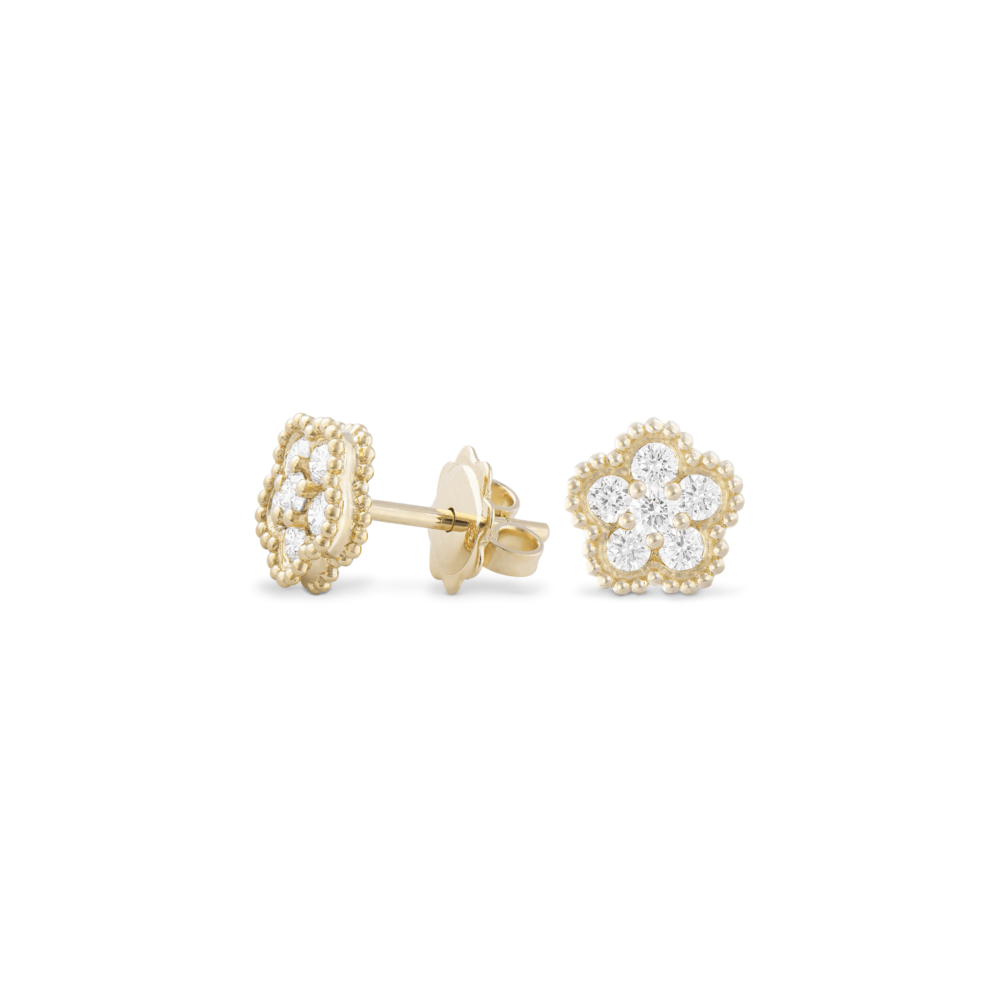 Flowers earrings with diamonds