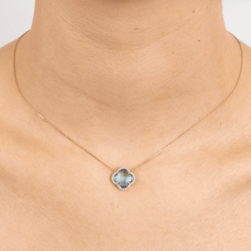Morganne Bello collier victoria topaze swiss blue 3033YB126D lionel meylan vevey
