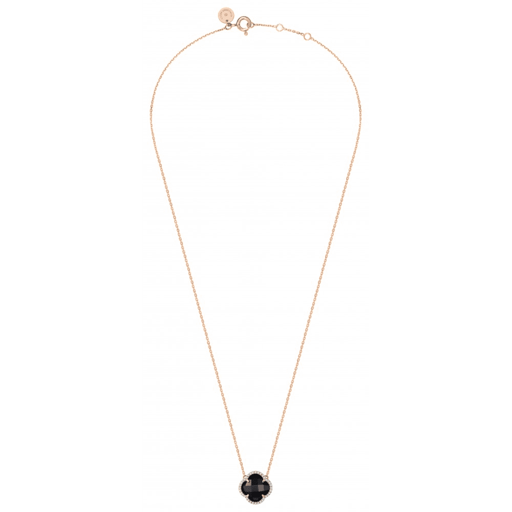 Victoria pink gold onyx and diamonds necklace