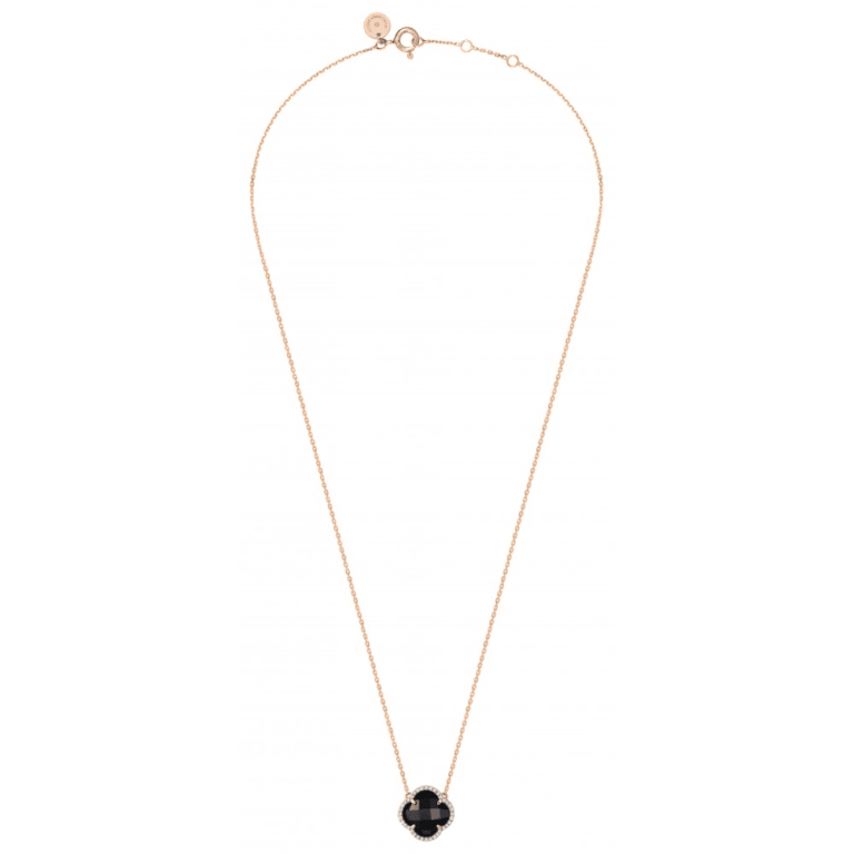 Morganne Bello - Victoria pink gold onyx and diamonds necklace