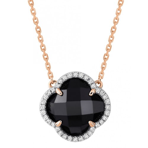 Morganne Bello collier or rose onyx et diamants 3033PB115D lionel meylan vevey lausanne