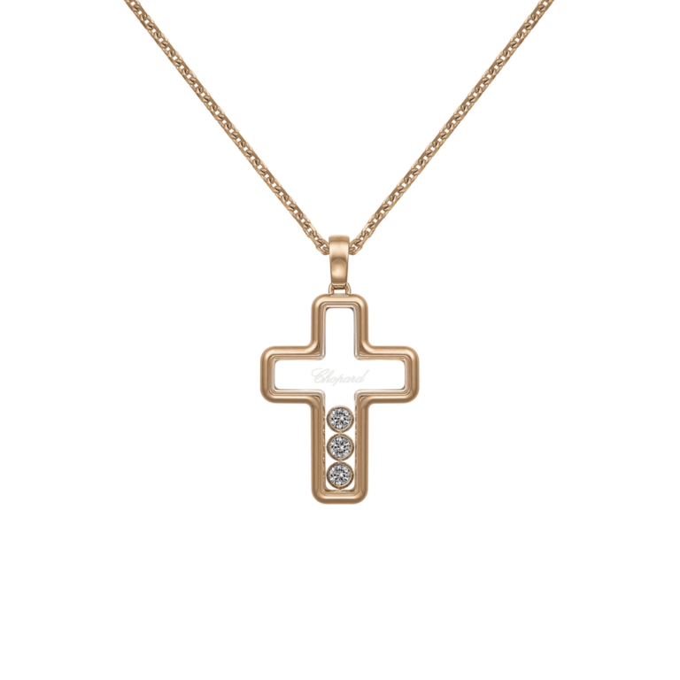 Chopard - Happy Diamonds Good Luck Charms croix or rose 750