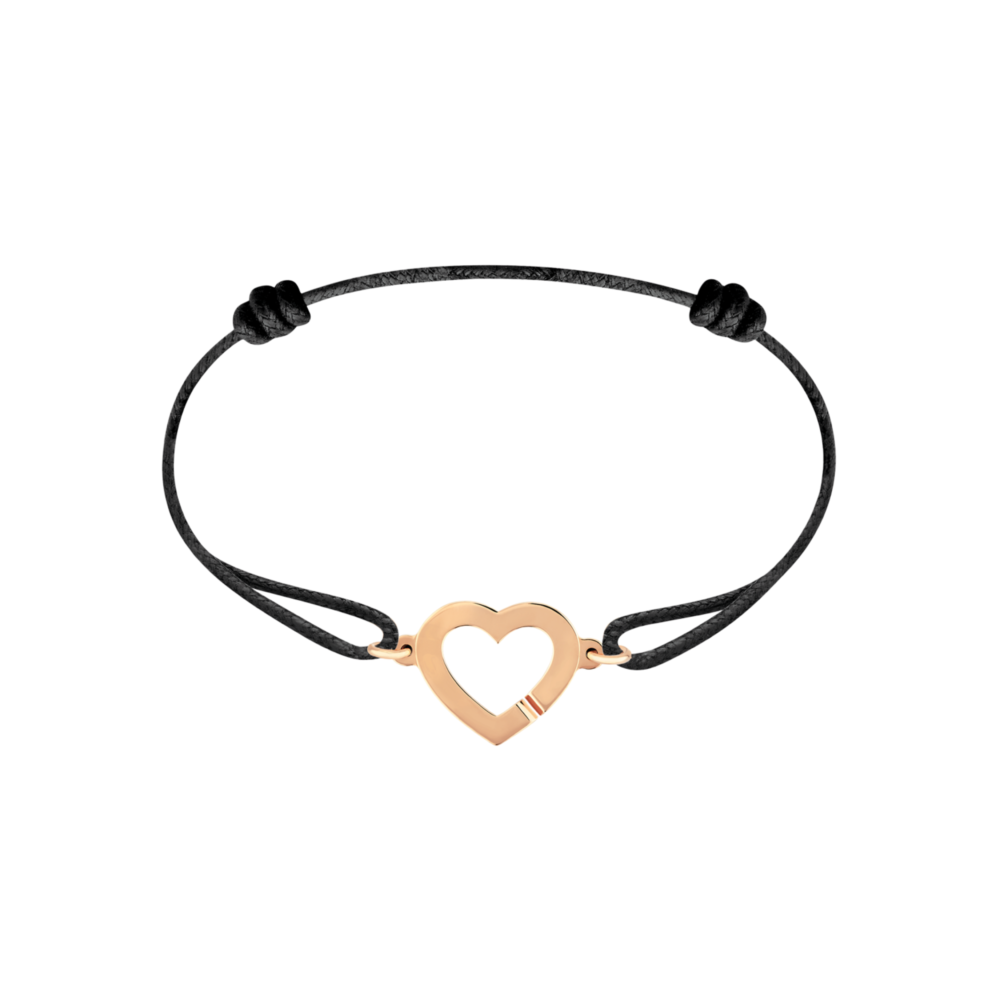 Heart R12 Cord Bracelet – Pink Gold