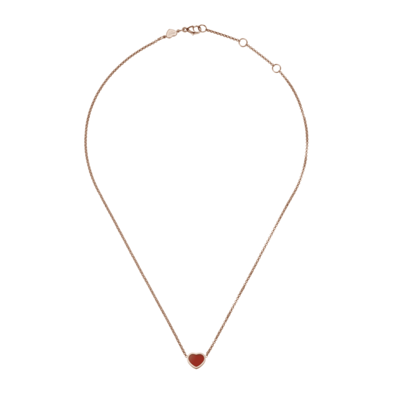 Chopard - My Happy Hearts collier en or rose et cornaline
