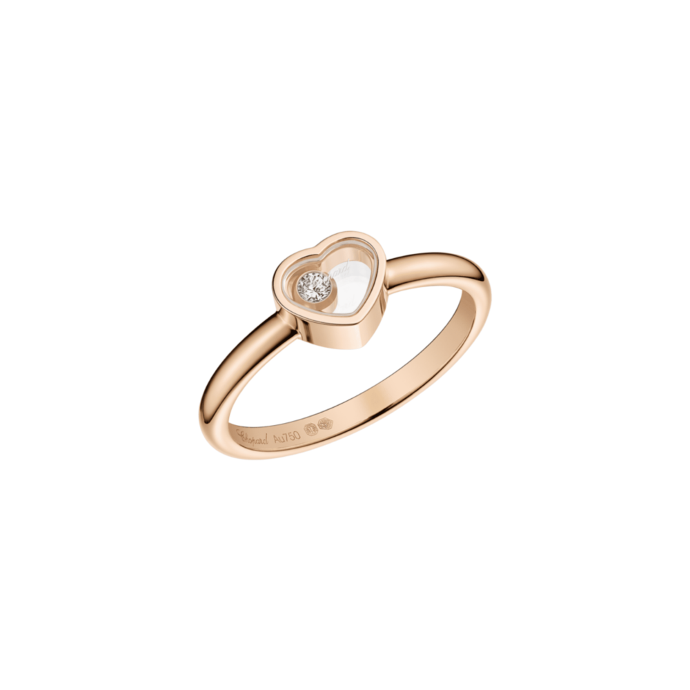 My Happy Hearts bague en or rose avec diamant