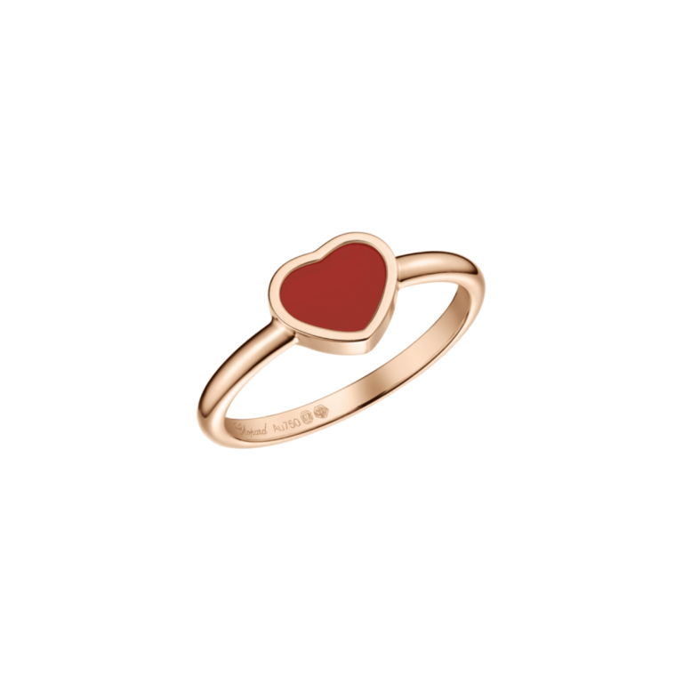 Chopard - My Happy Hearts bague en or rose et cornaline