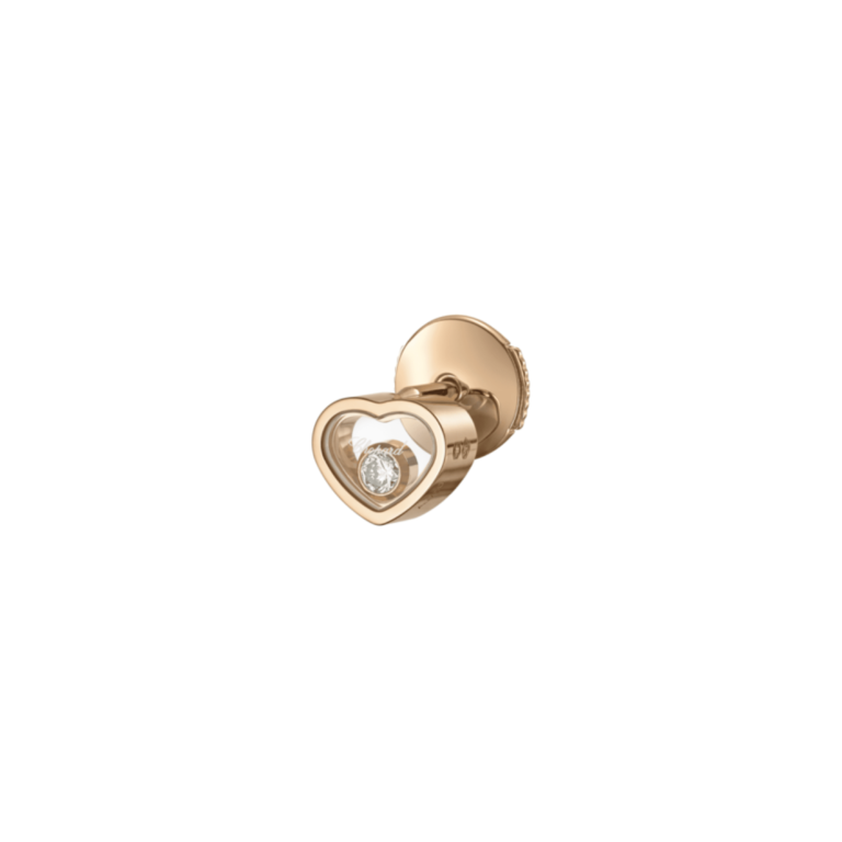Chopard - My Happy Hearts single earring in pink gold and diamond