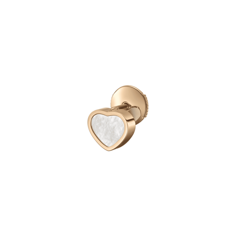 My Happy Hearts single earring in pink gold and mother-of-pearl