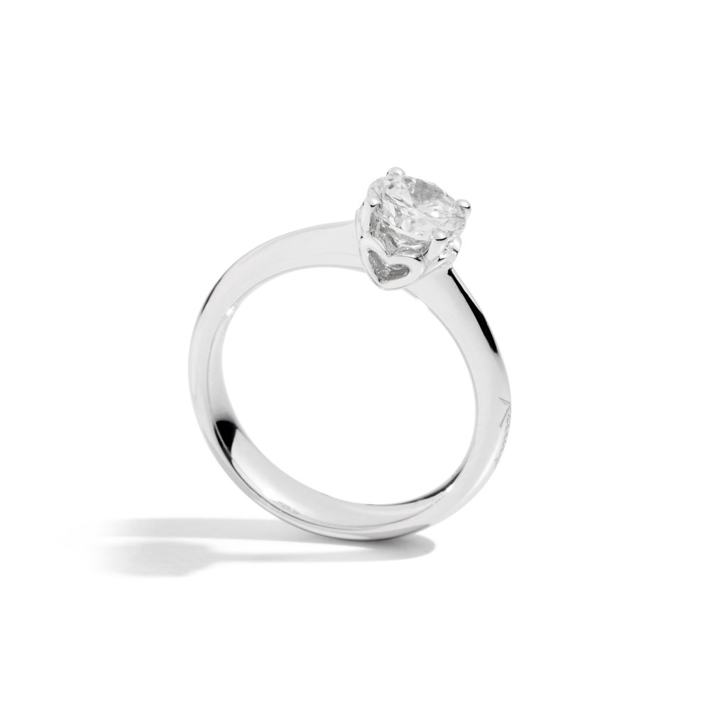 Solitaire en or blanc – 0.44ct