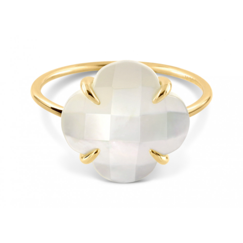 Morganne Bello bague trèfle nacre blanche 7031PB111 joaillerie lionel meylan vevey lausanne