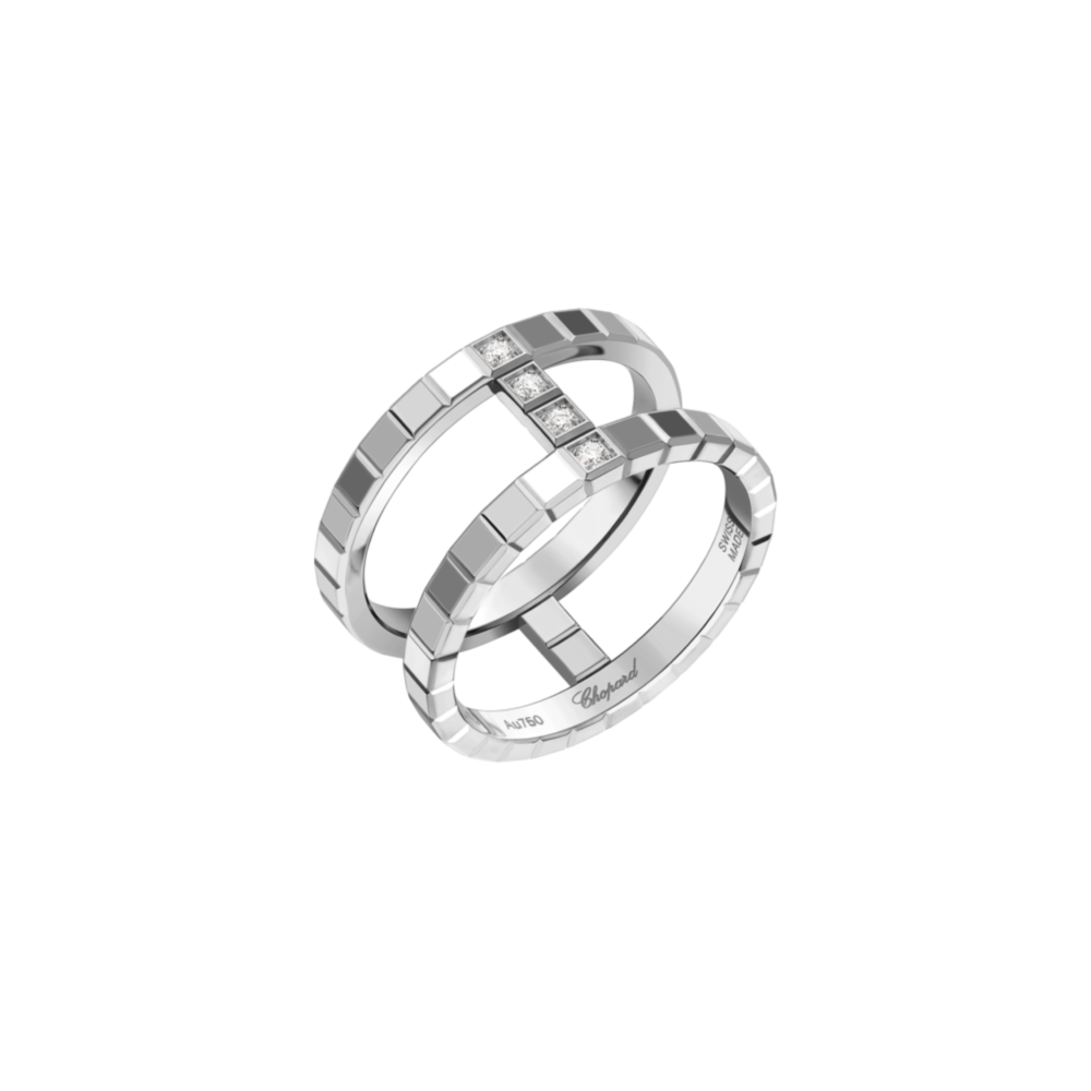 Bague Ice Cube en or blanc et diamants