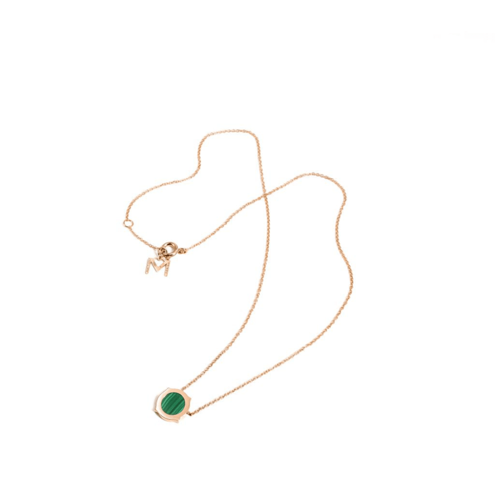 Collier en or rose Ever avec malachite