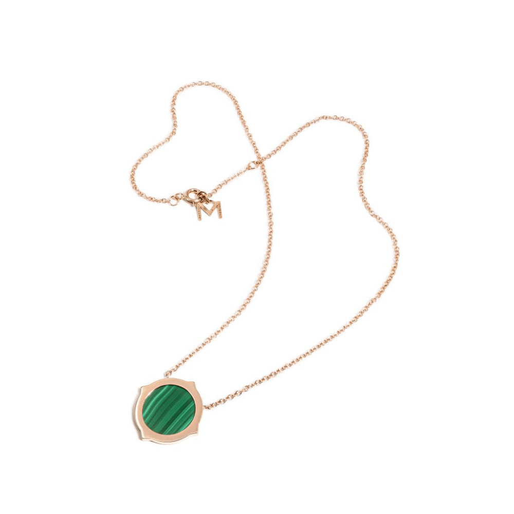 Collier en or rose Ever avec malachite