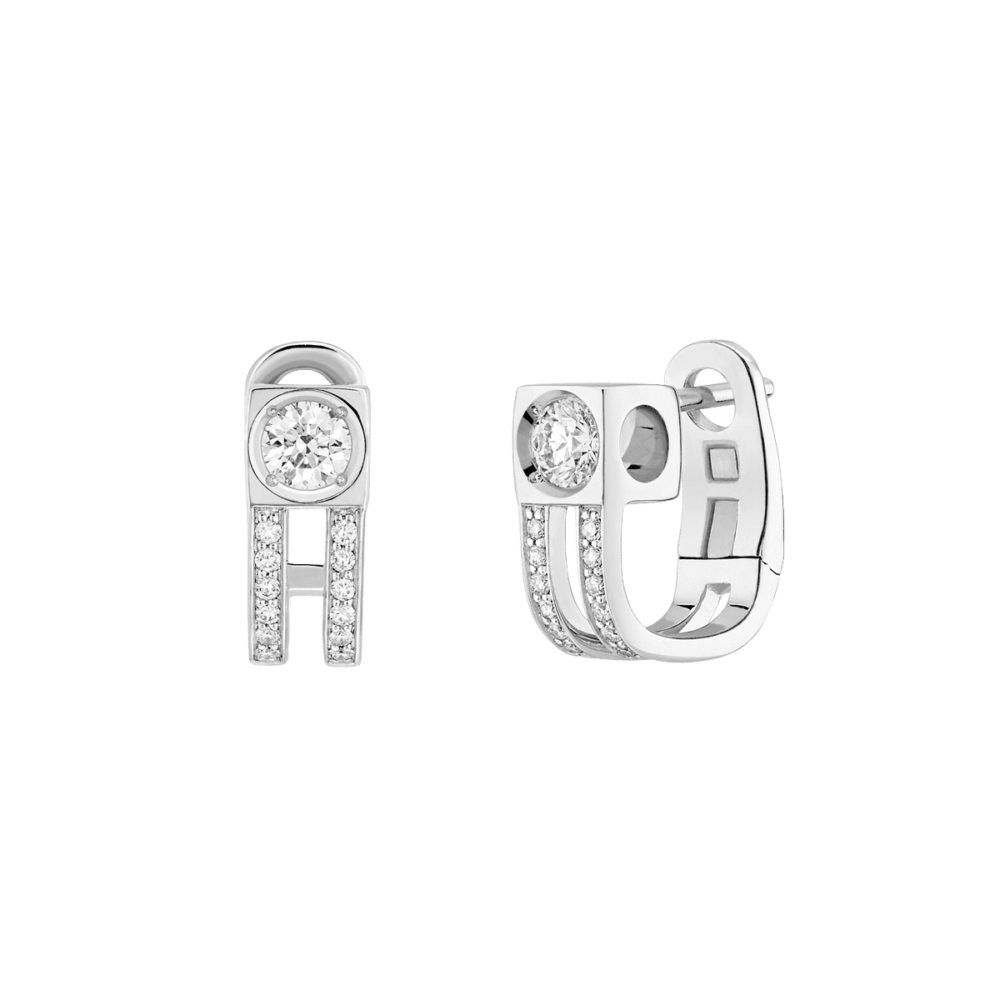 Le Cube Diamant large diamond-paved hoop earrings