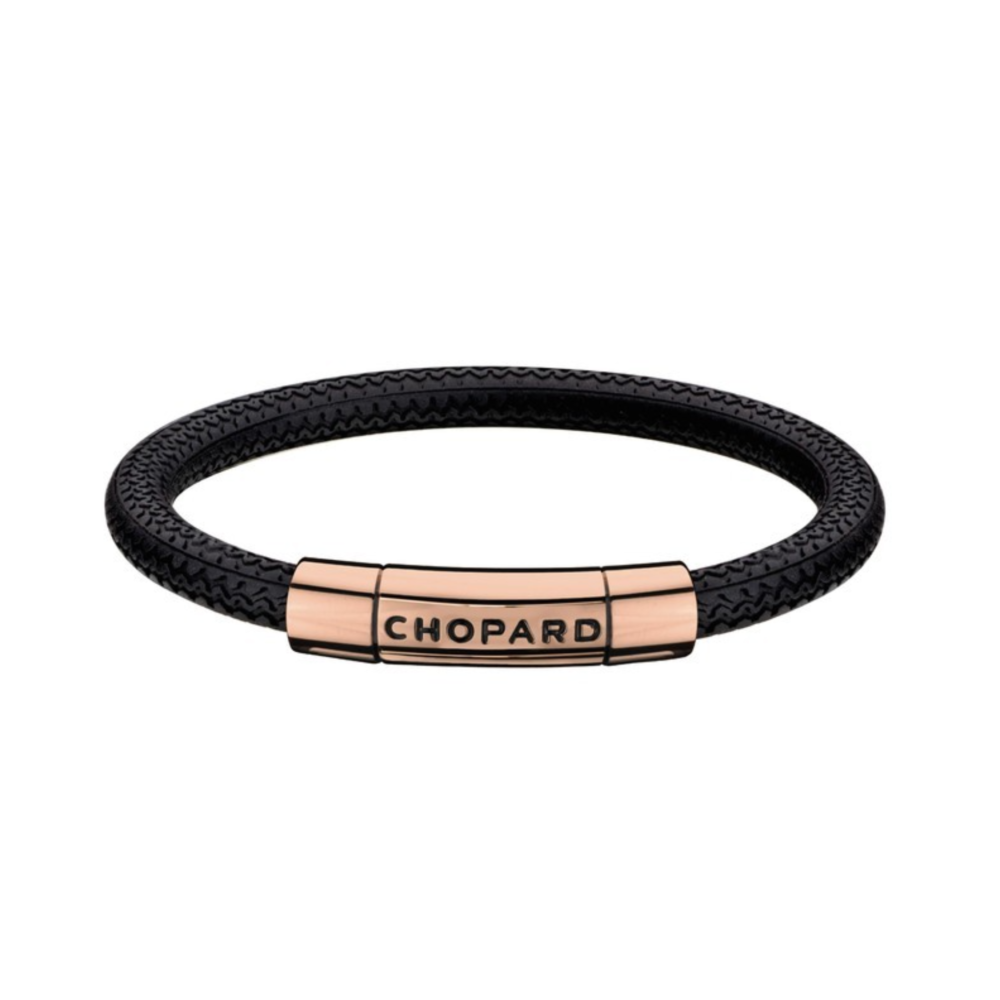 Mille Miglia Classic Racing bracelet in rubber – rose gold-coloured polished stainless steel clasp