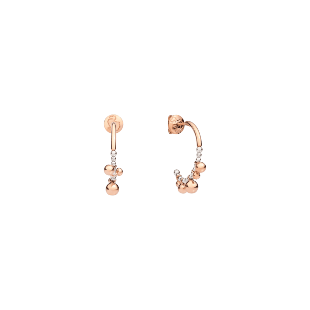 Bollicine créoles petit modèle en or rose 375 et argent 925