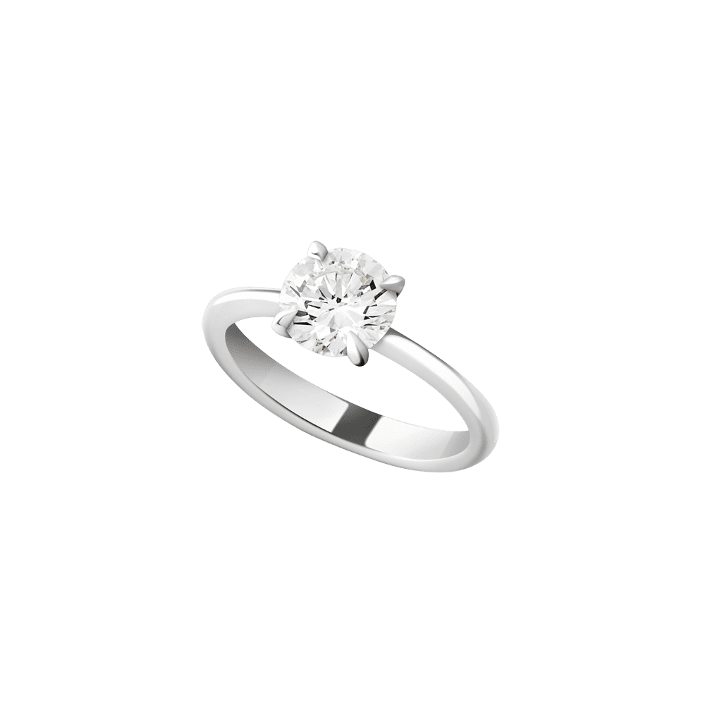 Solitaire in white gold with brilliant-cut diamond