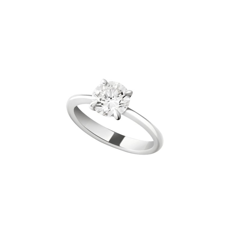 Lionel Meylan Créations - Solitaire en or blanc avec diamant taille brillant
