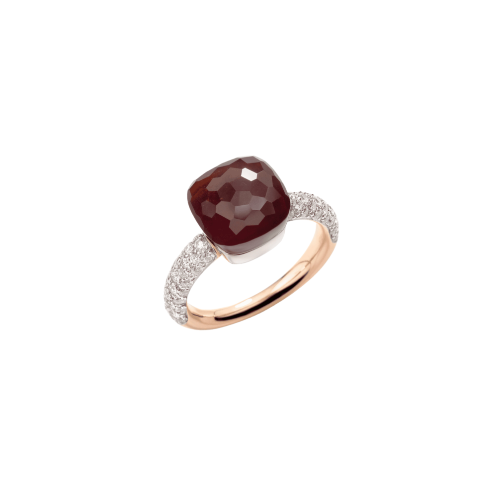 Bague Nudo Classic – grenat et diamants