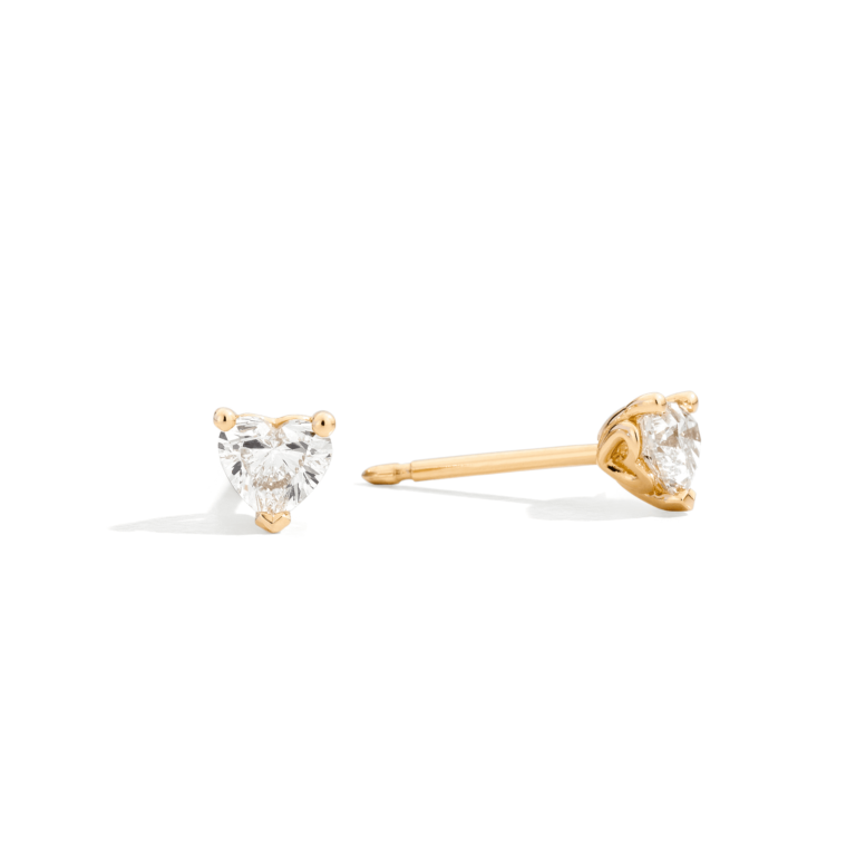 Recarlo - Stud earrings in yellow gold – heart-shaped